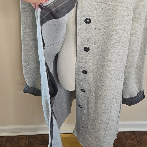 Barbour Millfire Knit Jumper – Light Grey Marl Winter Tartan Wool Blend US 14 - Picture 8 of 13